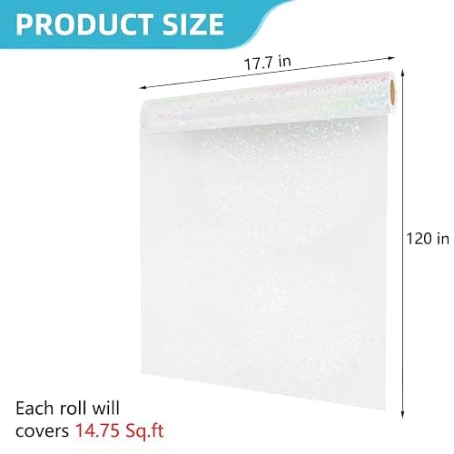 Decotalk Dots Laminate Sheets Holographic Sticker Paper Holographic Clear Self Adhesive Waterproof Dot Laminating Sheets Film 17.7"x120" Dot Glitter Laminate Sheet Laminating Sheet Adhesive Holo Film thumbnail 3