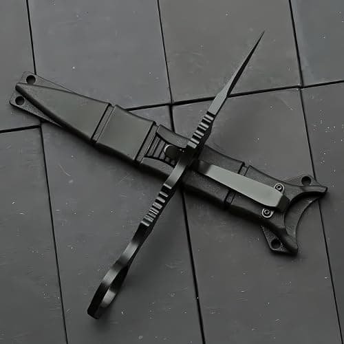 Portable Knife 6.7 Inch 440C Fixed Blade Outdoor Camping Portable Straight Knife With Kydex Sheath The Knife Comes In Black And White (Black) thumbnail 5