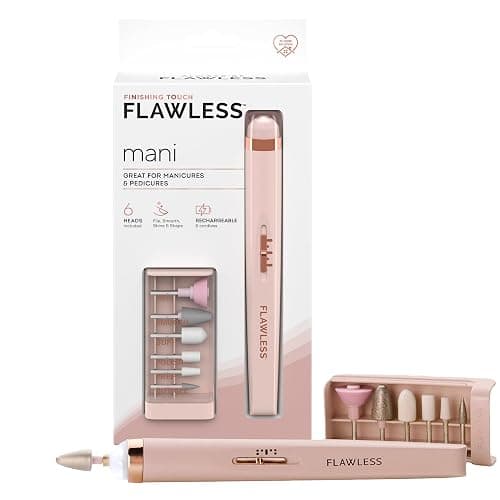 Finishing Touch Flawless Salon Nails Kit, Electronic Nail File and Full Manicure and Pedicure Tool - Image 1