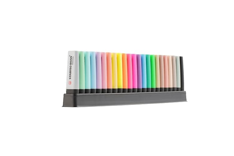 STABILO BOSS ORIGINAL - Surligneur - Set de bureau x 23 Surligneurs - 8 fluo + 8 pastel + 6 couleurs nature + 1 marqueur noir - Set x 23 dont 1 noir thumbnail 4
