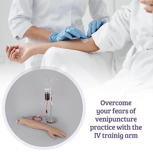 SimCoach Phlebotomy Practice Kit for Injection Training, IV Practice Kit with Phlebotomy Arm, Venipuncture and Blood Draw Practice Kit for Medical Students, Black thumbnail 3