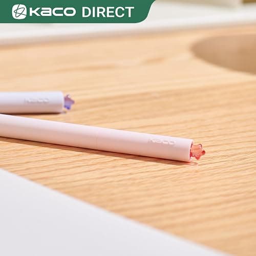 Kaco FIRST Gel Pens Cute Stationery Black Ink, 0.7 mm Medium Point, Aesthetic Cute Star Pens for Journaling (4 Bright Colors) thumbnail 6