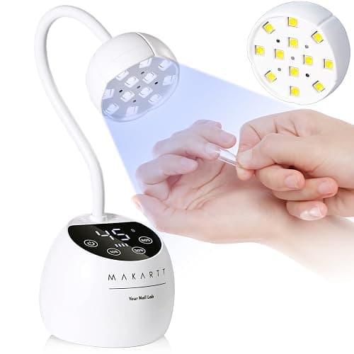 Makartt UV LED Nail Lamp - Gooseneck UV Light for Gel Nails Cherie Cordless USB 39W Nail Dryer LED Gel Lamp with 4 Times & Auto Sensor Fast Flash Curing Light for Salon Use (White) - Image 1