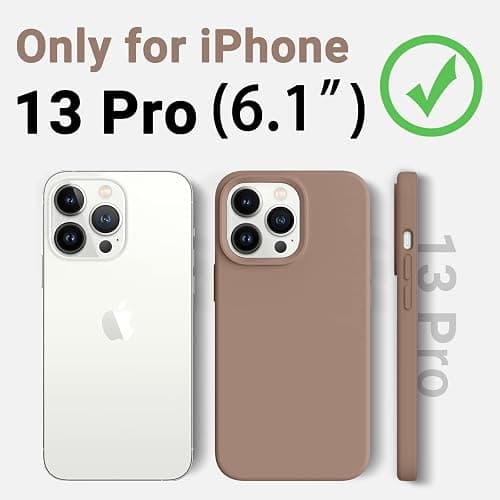 AOTESIER Magnetic for iPhone 13 Pro Phone Case, [Compatible with MagSafe][Military Shockproof Protection] Silicone Case with Soft Microfiber Lining, Camera & Screen Protection 6.1 inch, Light Brown thumbnail 6