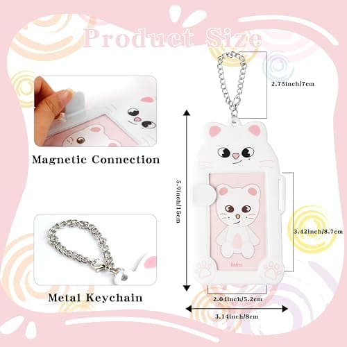 SK-Z Cute Photocard Holder Keychain, ID Badge Holder for Stray Fans | Photocard Sleeves Plastic Card Holder, Animals Cartoon Photo Card Protective Case, ID Bank Credit Card Holder, Keychains thumbnail 3