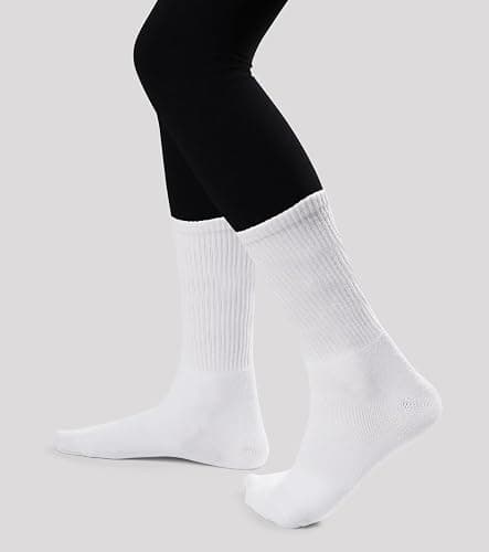 Laysblen 3-6 Pack Womens long crew socks comfortable Soft lightweight Cotton Thin Casual Socks thumbnail 3