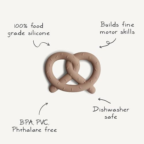 mushie Silicone Baby Teether Toy | Pretzel thumbnail 3