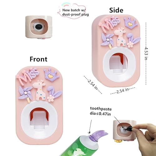 Automatic Kid Toothpaste Dispenser for Shower,Toothpaste Squeezer for Kids & Family, is Wall Mounted Bathroom Decor by Mr. Thumbs (1pc,Pastel Baby Purple) thumbnail 2