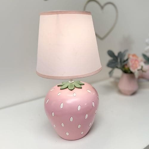 Bedtime Originals Flower Power Hand-Painted Custom Strawberry Lamp with Shade thumbnail 4