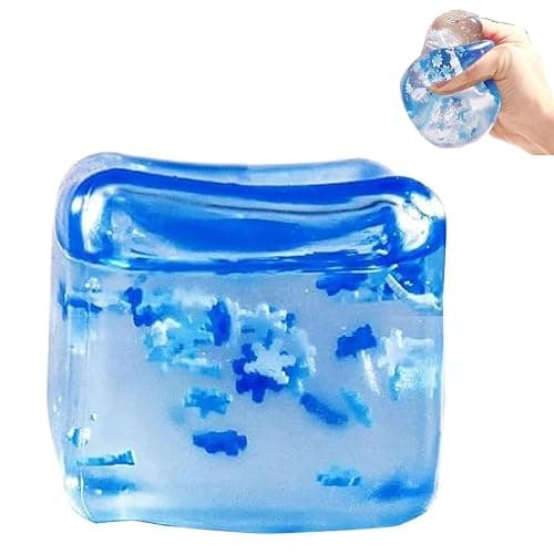 Squishies Stress Cube,Fidget Toys Squeeze Stress Cube for Adults,Ice Squish Cube Sugar Balls,Sensory Ice Square Shape Squishies Cube Sugar Balls for Stress Relief - Image 1
