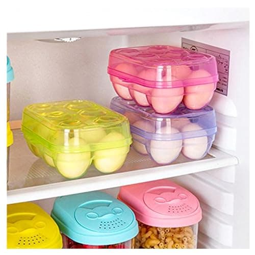 JAMOR 6 Grid Egg Storage Box Refrigerator Crisper Egg Protection Box Portable Egg Carriage Container For Camping Picnic Essential (Blue) thumbnail 6