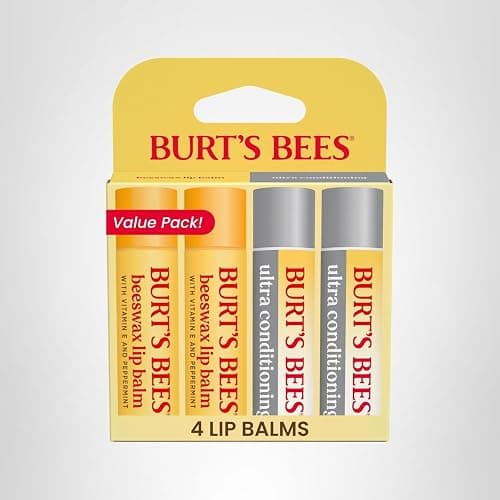 Burt's Bees Stocking Stuffers, Lip Balm Beeswax and Ultra Conditioning Lip Balm Pack, Hydrating Lip Moisturizer with Kokum and Shea Butter, Natural Origin Lip Care, 4 Tubes, 0.15oz. thumbnail 10