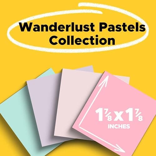 Post-it Recycled Super Sticky Pop-up Notes, 1 7/8" x 1 7/8", Wanderlust Pastels Collection, 70 Sheet/Pad, 18 Pads/Pack | School Supplies and Office Products, 2X the Sticking Power thumbnail 2
