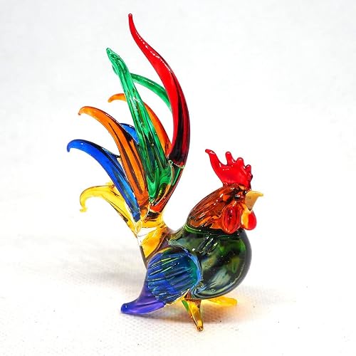 ZOOCRAFT Whimsical Glass Chicken Figurine - A Playful Accent for Farmhouse or Country-Inspired Décor thumbnail 3
