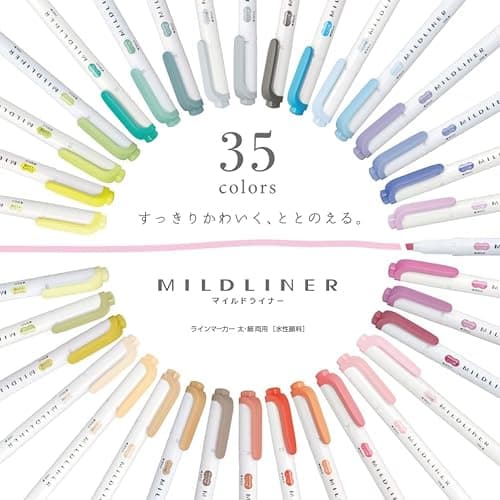 ZEBRA WKT7-35C Highlighter, Mildliner, 35 Color Set, Gift Box Included thumbnail 6