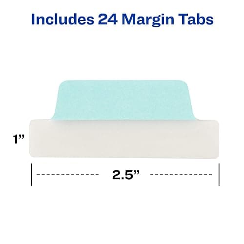 Avery Margin Ultra Tabs, 24 Repositionable Sticky Tabs, 2.5" x 1", 2-Side Writable Page Markers in Assorted Pastel Colors, 72 Pack (74769) thumbnail 7