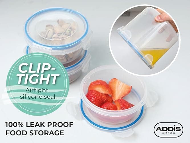 Addis Clip Tight Food Storage Container Large 5.3 Litre Rectangle Airtight Silicone Seal Containers Bpa Free Easy Locking Lid Clips, Clear Transparent thumbnail 3