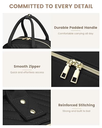 Pritent Diaper Bag Backpack, Baby Bag Backpack Baby Essentials for Mom Dad | With Changing Pad, Pacifier Case, Double Decker, Baby Diaper Bag, Insulated Pocket, Diaper Backpack for Baby(Black,L) thumbnail 9
