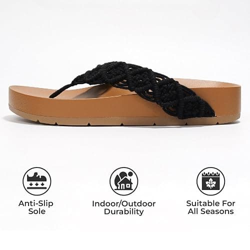Project Cloud Womens Sandals – Comfortable Crochet Flip Flops for Women with Memory Foam Insole – Lightweight Fashion Sandals for Women 2025 – Womens Flip Flops for Summer (Hammock) thumbnail 4