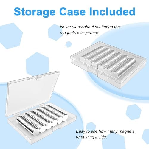 Magnets for Miniatures, Caturledas 50 Pack 20x3 mm Small Round Magnetic Rare Earth Neodymium Magnet for Home Kitchen Office School thumbnail 5