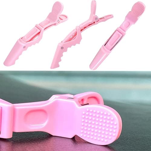 30 Pcs Alligator Hair Clip for Styling Sectioning - Salon Hair Clip for Thick Hair, Plastic Hair Styling Clip with Wide Teeth & Double-Hinged Design (Pink) thumbnail 5