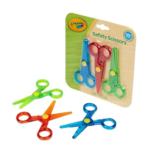 Crayola Toddler Safety Scissors (3pk), Blunt Tip Training Scissors for Preschool Learning Activities, Right & Left Handed, Toddler Arts & Crafts Essentials thumbnail 2