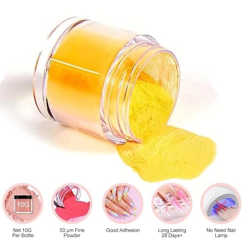 Acrylic Nail Kit, 24 Colors Acrylic Nail Powder Set (10g/0.35oz Jars), 3D Gel Nail Art, Long-Lasting, Easy-to-Blend, Ideal for DIY Nail Art & Salon Professionals, No Nail Lamp Needed thumbnail 3