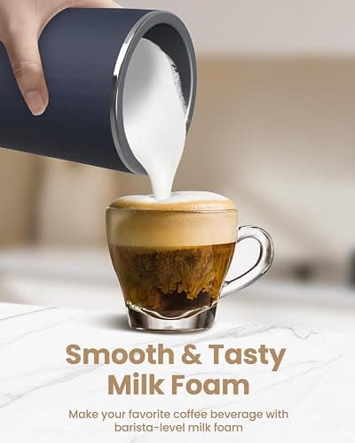 SIMPLETASTE Milk Frother, 4-in-1 Electric Milk Frother and Steamer, Automatic Warm and Cold Foam Maker and Milk Warmer for Latte, Cappuccinos, Dark Blue thumbnail 2