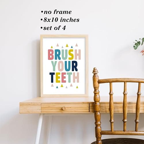 Boat Wades Bathroom Kids Decor Wall Art Unframed,Bathroom Wall Decor Kids 8x10 Inches Set Of 4,Colorful Kid Toilet Posters Prints Pictures thumbnail 5