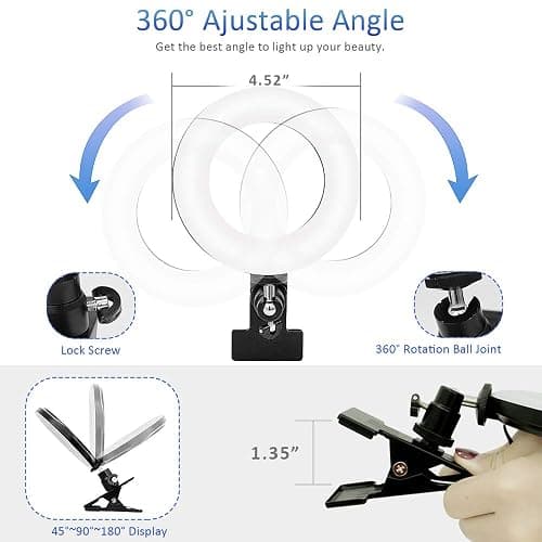 Cyezcor Video Conference Lighting Kit, Ring Light for Monitor Clip On,for Remote Working, Distance Learning,Zoom Call, Self Broadcasting and Live Streaming, Computer Laptop Video Conferencing thumbnail 7