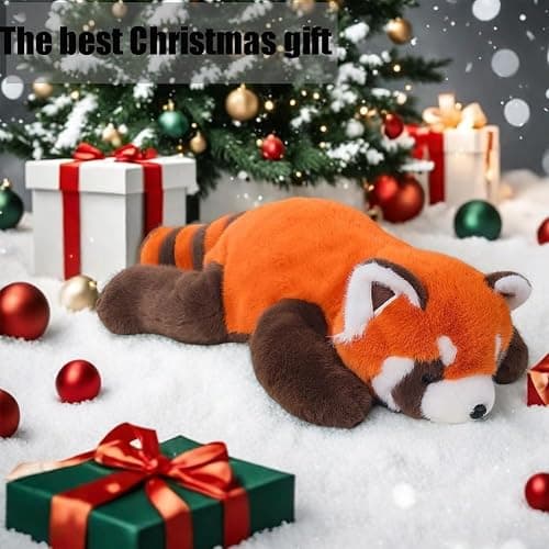 Labauxite Red Panda Plush Stuffed Animal - Sleeping Plush Toy Pillow, Cute Hugging Plushie, Room Decor, Christmas Birthday Gifts for Kids Girls Boys (11.8in) thumbnail 7
