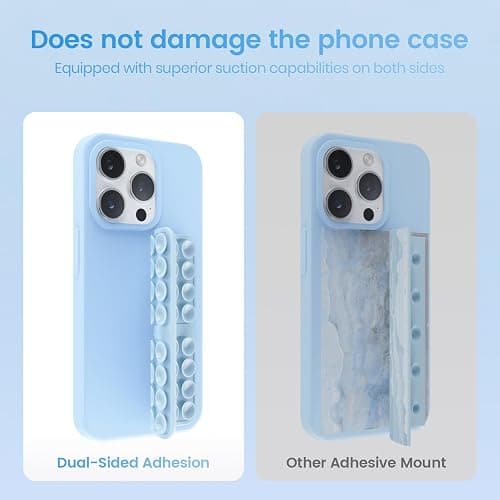 Silikon Handy Saugnapf Halterung Doppelseitig, Freihändig Sticky Silikon Saugnapf Handyhülle für Selfies & Videos, Saugnäpfe Handyhalter für Alle Handy Modelle,Transparent & Transparent thumbnail 4