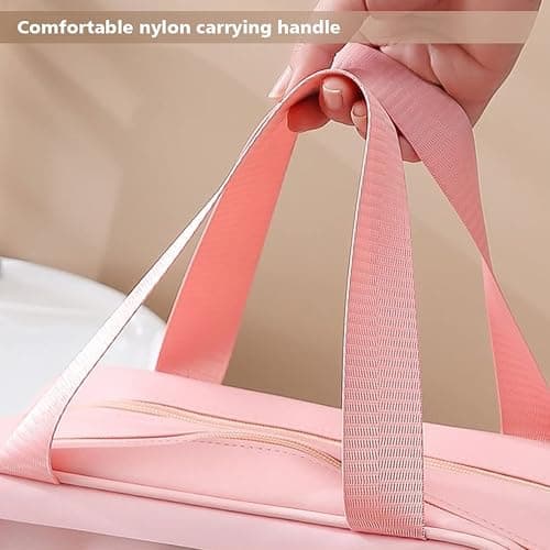 DAPOWER Travel Toiletry Bag for Women, Matte Translucent Toiletry Bag with Handy Handle, Makeup Cosmetic Organizer Bag for Travel Toiletries Accessories (Pink-XL) thumbnail 6