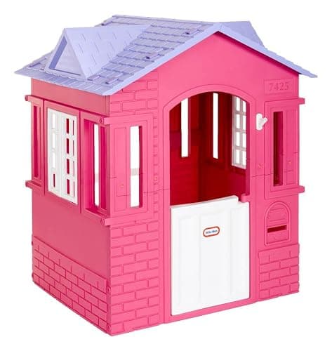 Little Tikes Cape Cottage Pretend Princess Playhousefor Kids, Indoor Outdoor, with Working Doors and Windows, for Toddlers Ages 2+ Years,Pink,Large - Image 1