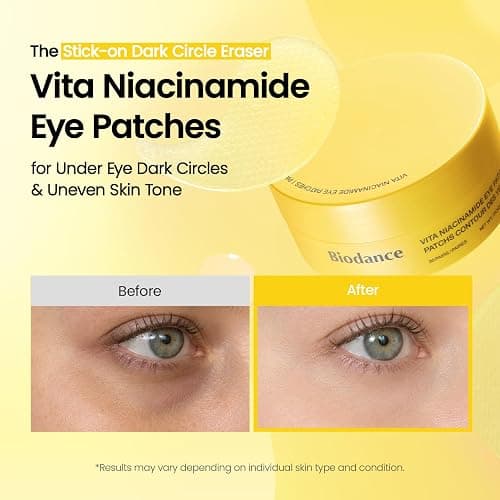 BIODANCE Hydrogel Eye Patches for Under Eye, Vita Niacinamide (60 Count) | Dull Spot Patches for Face & Uneven Skin Tone, Travel Essentials, Self Care Gifts for Women, Korean Skin Care thumbnail 3