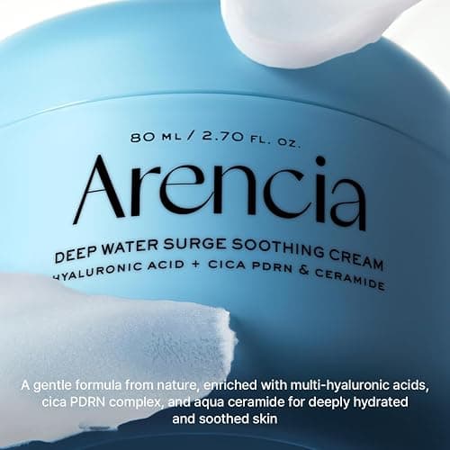 ARENCIA Deep Water Surge Soothing Cream, 2.70 fl oz, with Hyaluronic Acid, Cica PDRN and Ceramide thumbnail 6