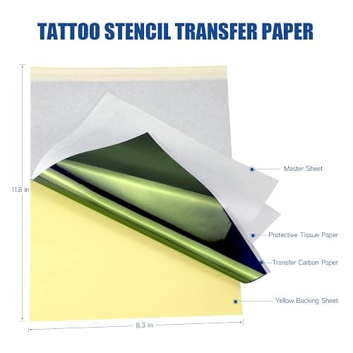 50 Sheets Tattoo Transfer Paper, A4 Size, Tattoo Stencil Paper for Tattooing, 4-Layer Thermal Copier Stencil Paper for Professional Tattoo Artists & DIY Enthusiasts thumbnail 3