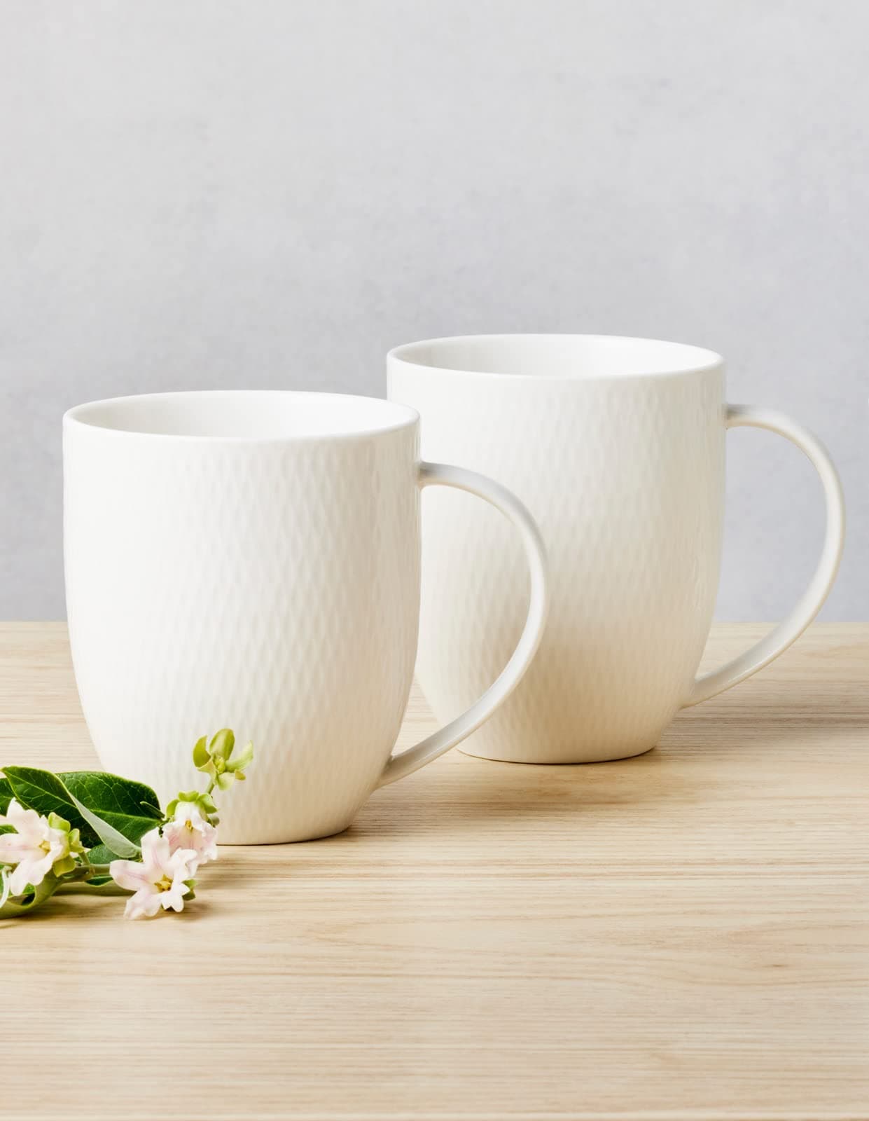 Maxwell & Williams White Basics Diamonds Coupe Mug 420ML Porcelain Set of 4 Gift Boxed thumbnail 3