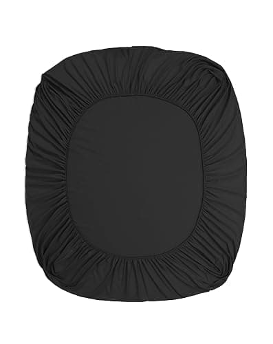 LYMA Bedding Fitted Sheet Double, Deep Pocket 35CM, OEKO-TEX Certified, Ultra Soft Nanoplush Double Brushed Quick Dry, Shrink Wrinkle & Fade Resistant, Easy Care Elastic Bottom Sheet (Black) thumbnail 9