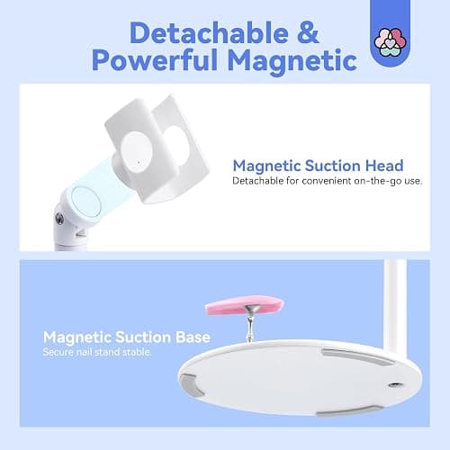 SAVILAND LED U V Light with Magnetic Stand & LCD Screen Portable Nail Lamp Kit Handsfree 2-Timer Modes Portable Mini Nail Dryer Stand for Gel Nails USB Rechargeable and Cordless for Home DIY Manicure thumbnail 6