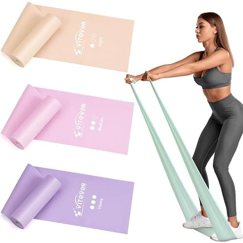 Stretch Bands for Exercise, Resistance Bands for Working Out, Exercise Bands for Physical Therapy, Pilates, Rehab, Stretch, Strength Training and Yoga Starter Set - Image 1