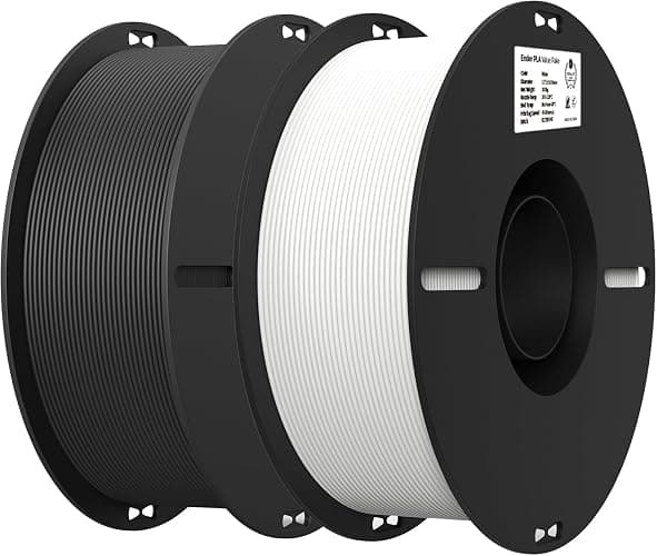 Creality Ender PLA 3D Printer Filament 1.75mm, 2KG Spool (4.4lbs), Dimensional Accuracy +/-0.03mm, No Clogging & Bubbles, Fits for Most FDM 3D Printers (1KG Black+1KG White) - Image 1