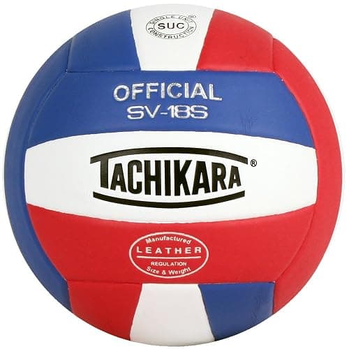 Tachikara Institutional Quality Composite Leather Volleyball, Royal-White - Image 1