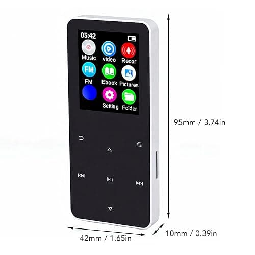 YUEHISY 1.8" LCD MP3 Player, Bluetooth Music Player, HiFi Lossless, FM Radio, Voice Recorder, Expandable 128GB for Sports Gym Travel Gift (Silver) thumbnail 4