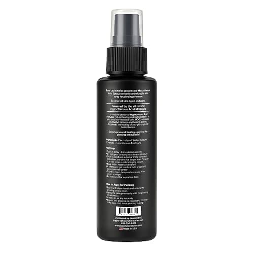 BASE LABORATORIES Piercing Aftercare Hypochlorous Acid Spray PRO 8 oz, HOCl | Ear Piercing Cleaner, Nose Aftercare Spray, HOCl Saline Mist, Keloid Bump Care, Wound Wash, Belly Piercing thumbnail 9