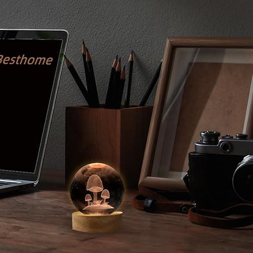 BESTHOME Mushroom Décor Night Lamp Gifts, Small Mushrooms Desk Light Decor for Women Teens Kids Girls Bedroom (16 Color, Remote Control) thumbnail 3