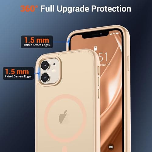 SUPFINE Magnetic for iPhone 12 Case/iPhone 12 Pro Case (Compatible with MagSafe)(Military Grade Drop Protection) Slim Translucent Matte Shockproof with Anti-Fingerprint Phone Case,Sand Pink thumbnail 4