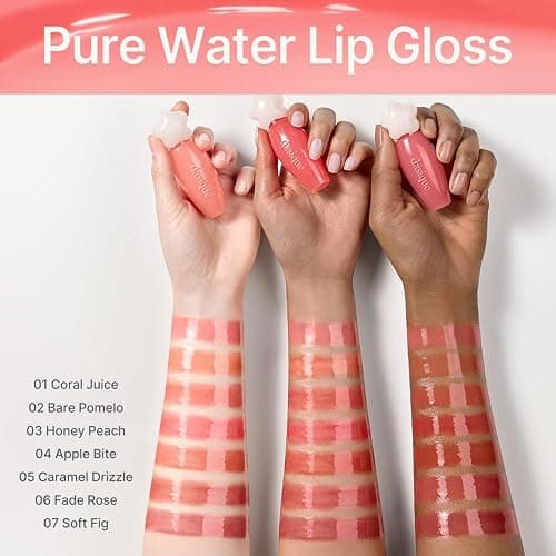 dasique Pure Water Lip Gloss #01 Coral Juice 0.09 oz | Variety of Colors | Dewy Gloss | Buildable Gloss Tesxture | Non-Sticky | K-beauty thumbnail 7