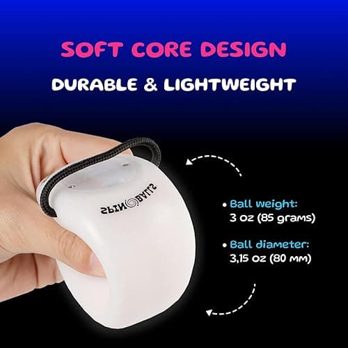 SPIN BALLS Glow.0 LED Poi – USB Rechargeable w/ 22 Vibrant Color Light Modes & Patterns – Durable, Soft-Core Spinning Balls w/Adjustable Leashes & Double-Loop Handles thumbnail 6