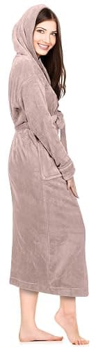 NY Threads Women's Fleece Hooded Bathrobe Plush Long Spa Robe thumbnail 3